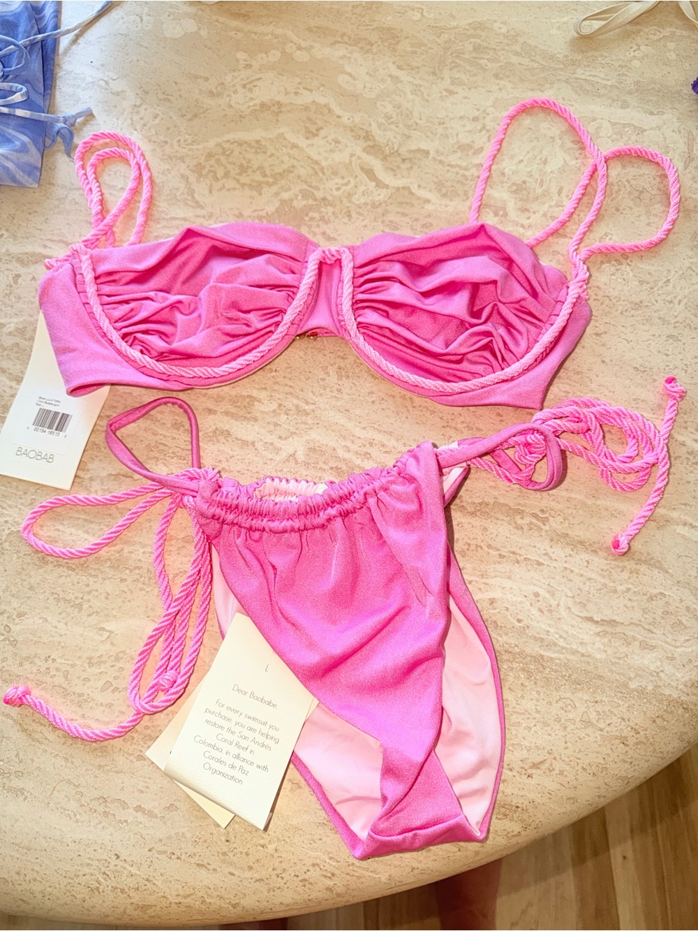 Baobab Collection Pink Rope-Trim Bikini Set - Picture 4 of 4